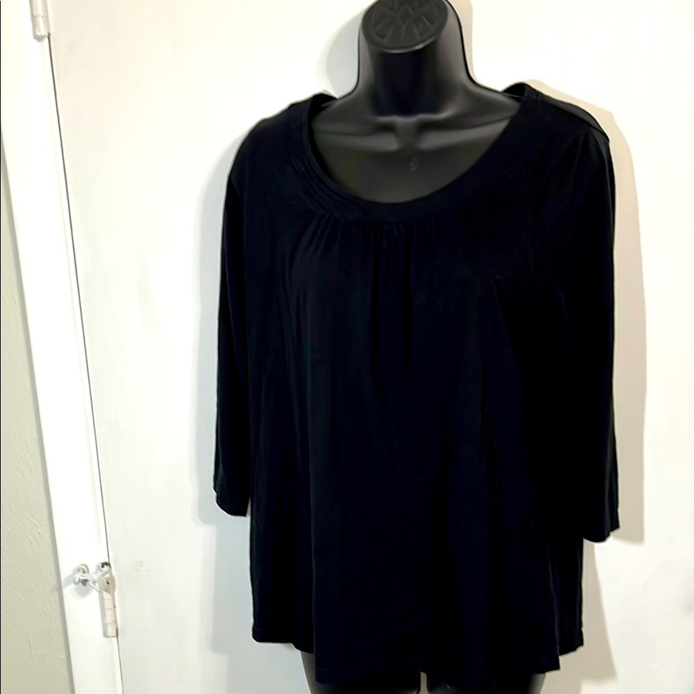 Coldwater Creek pure cotton Shirred woman’s blouse medium 10 to 12 pull over